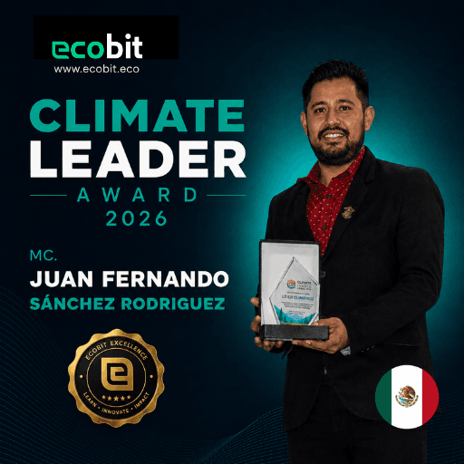 Placa del Climate Leader Award entregada a Juan Fernando Sánchez Rodríguez.